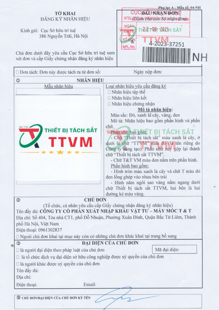 ĐĂng KÝ NhÃn HiỆu Tbts 1